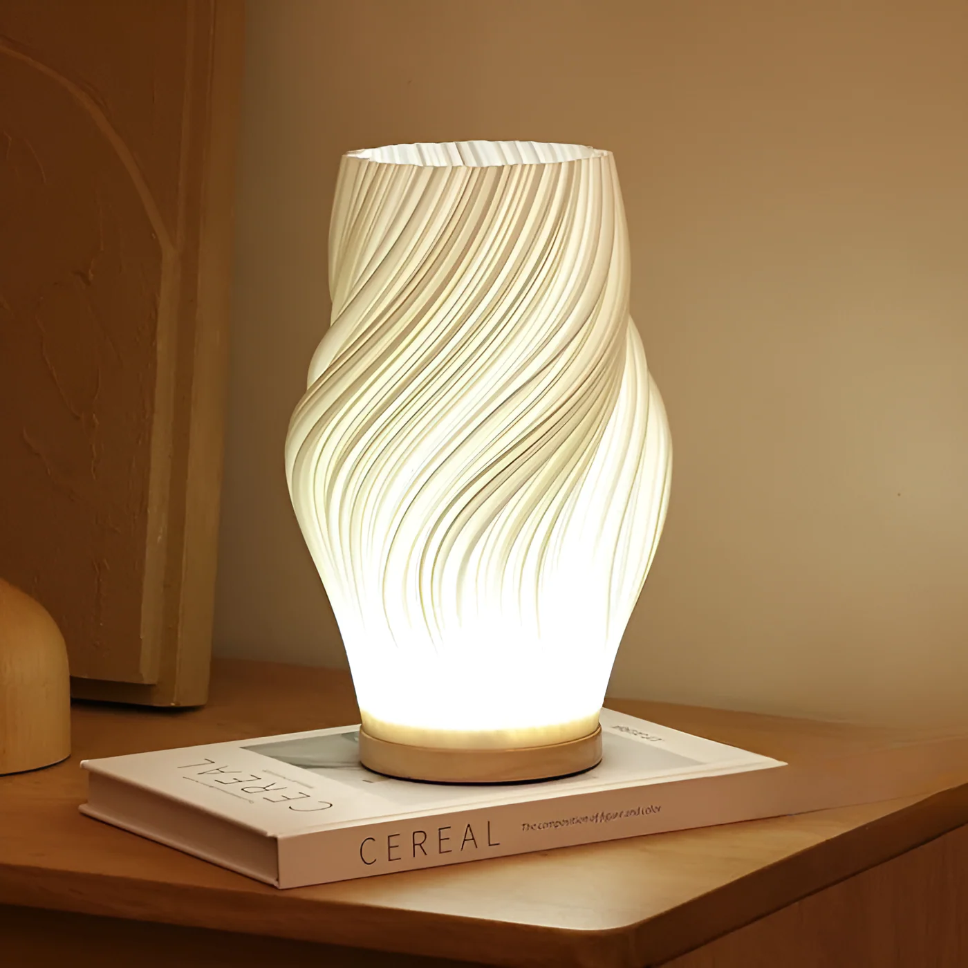 Moderni Pöytävalaisin 3D Aaltovaikutus Energiatehokas LED Lamppu - Image 4