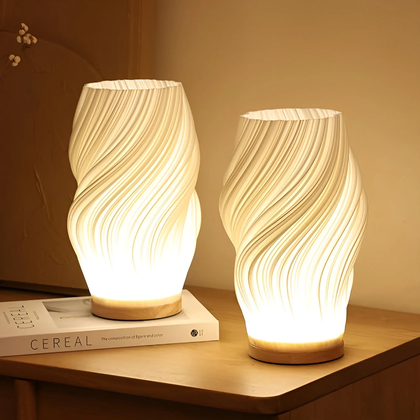 Moderni Pöytävalaisin 3D Aaltovaikutus Energiatehokas LED Lamppu - Image 8