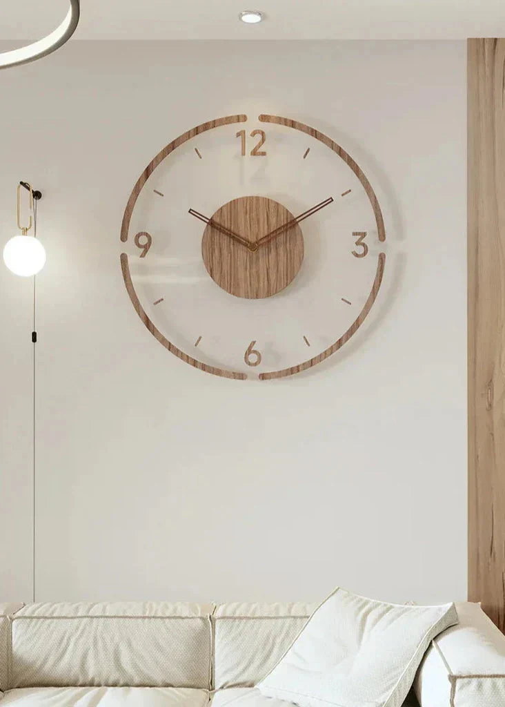Moderni Puinen Seinäkello Minimalistisella Muotoilulla - Image 2