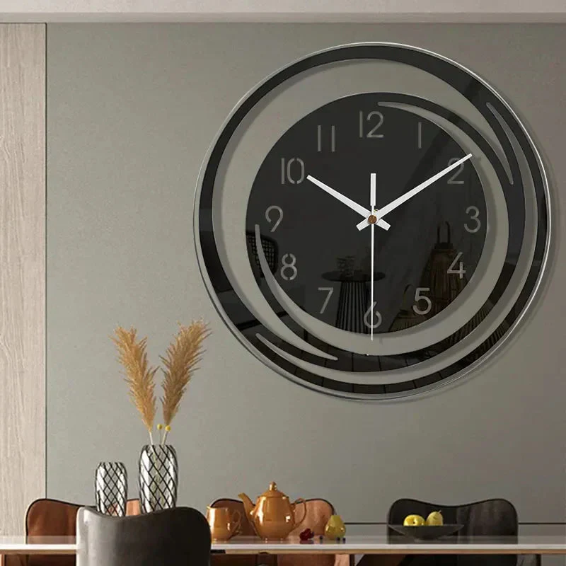Moderni Seinäkello Musta Minimalistinen Geometrinen Akryyli - Image 6