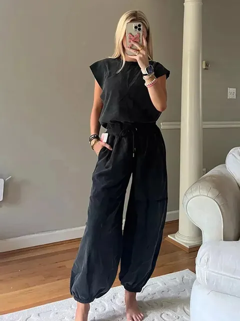 Naisille Rento Jumpsuit Avoin Selkä Polyesteri - Image 8