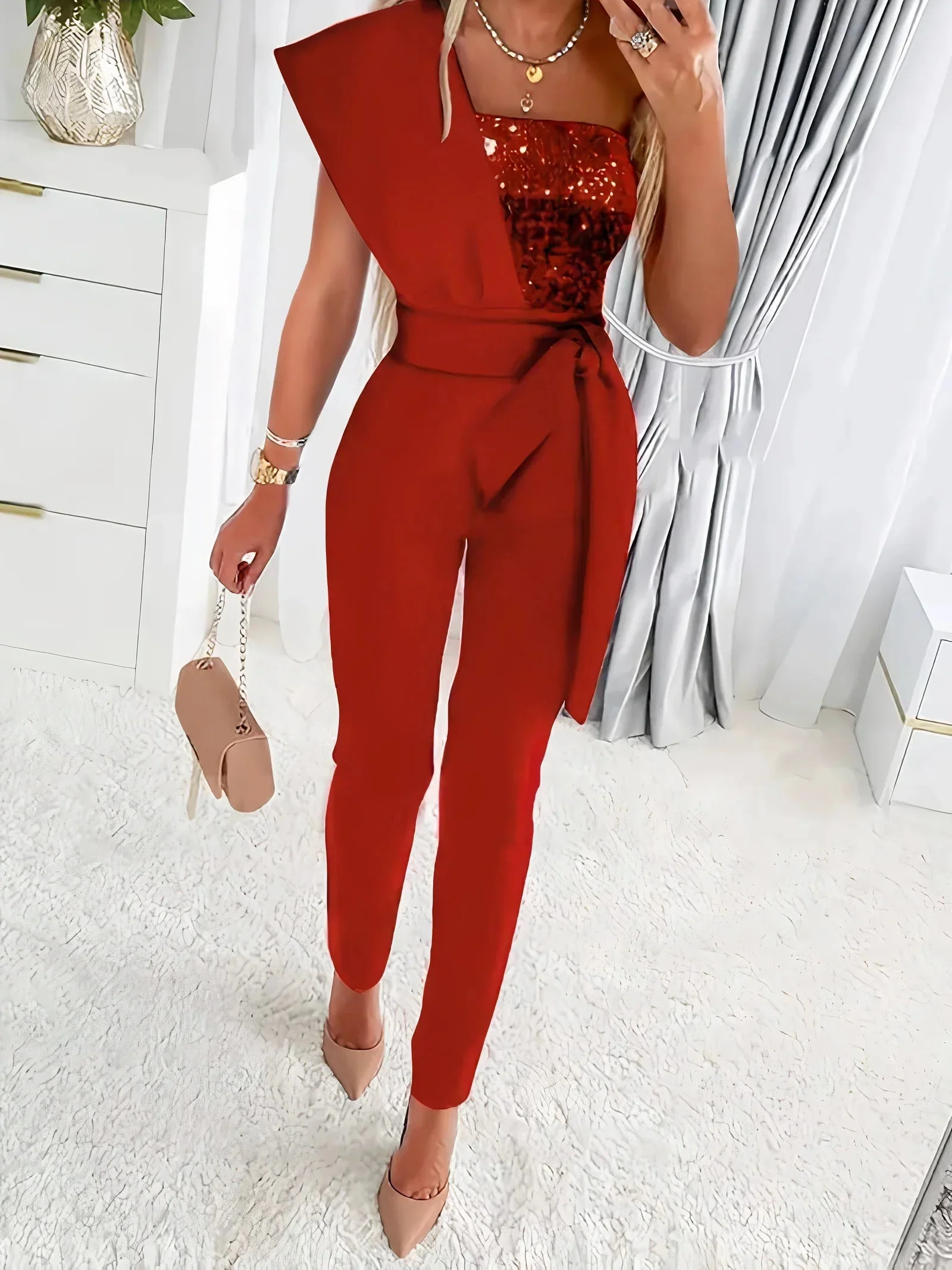 Naisten Bodycon Haalari Glitter-tyylillä - Image 4