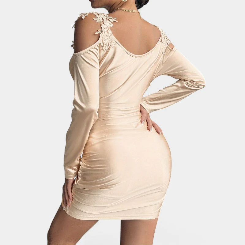 Naisten Bodycon-mekko Pitkällä Hihalla Satiinijäljitelmä - Image 7