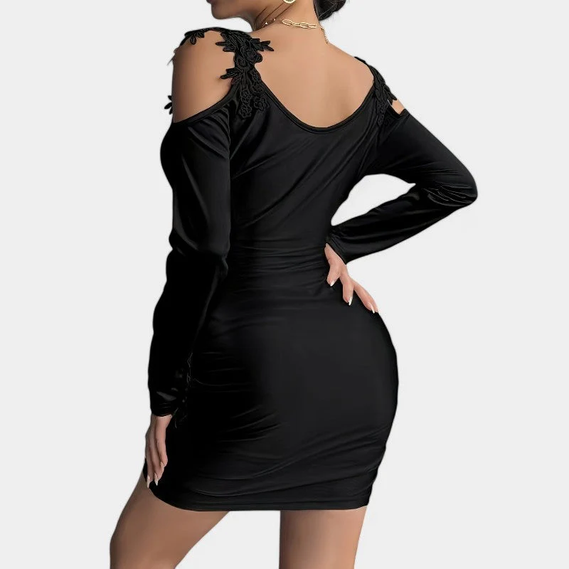 Naisten Bodycon-mekko Pitkällä Hihalla Satiinijäljitelmä - Image 9