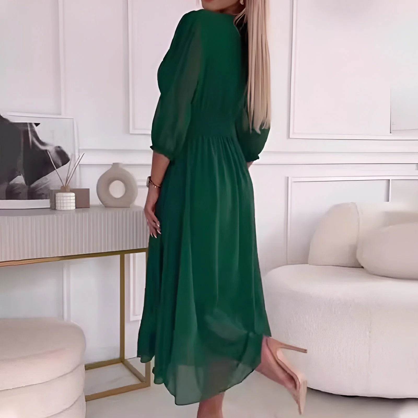 Naisten Chiffon Mekko Kevyt Silkkinen Tyylikäs - Image 5