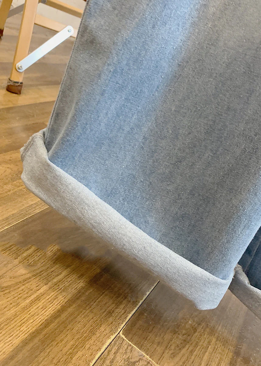 Naisten Denim-haalari Rusetilla ja Patchwork-tyylillä - Image 5