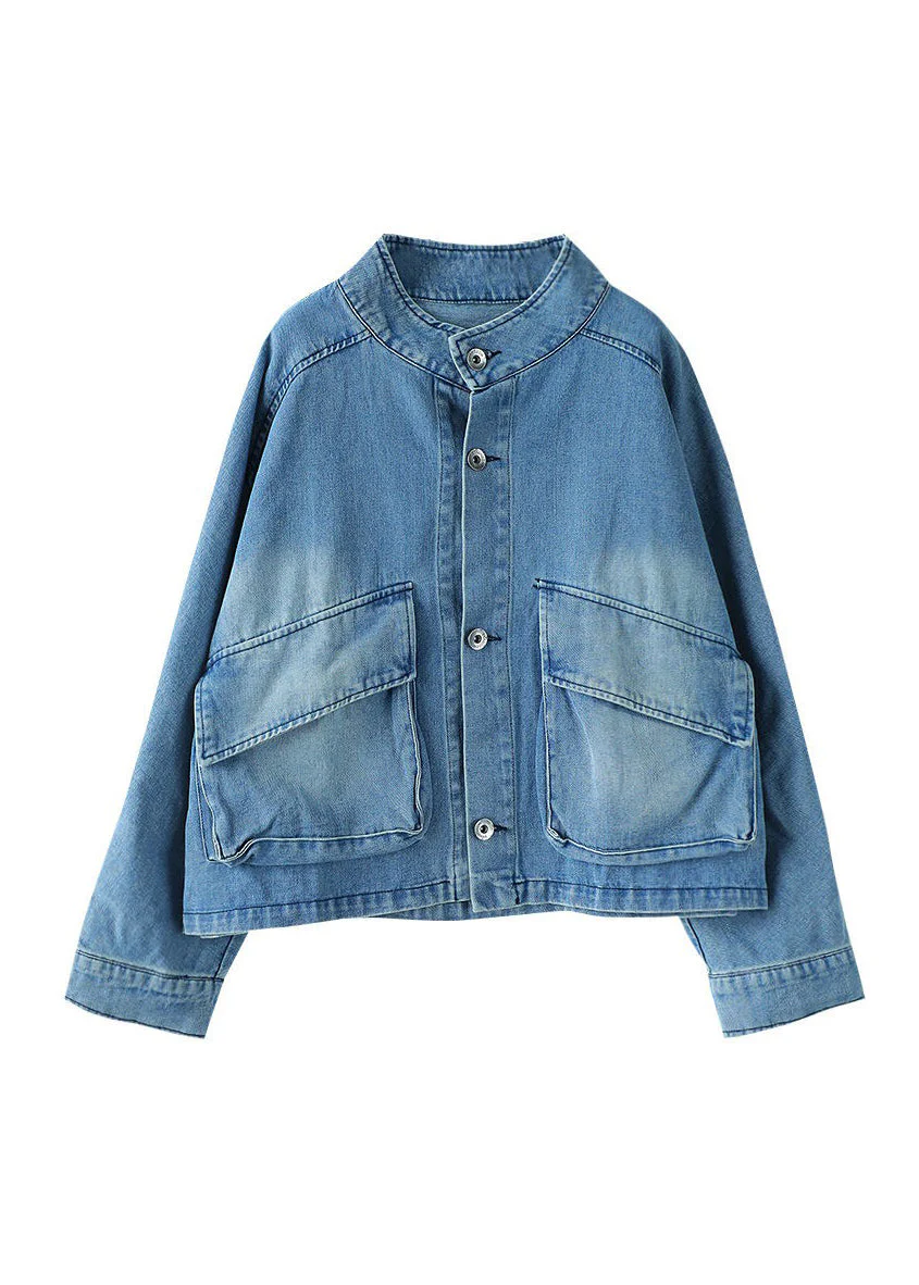 Naisten Denim Takki Isot Taskut
