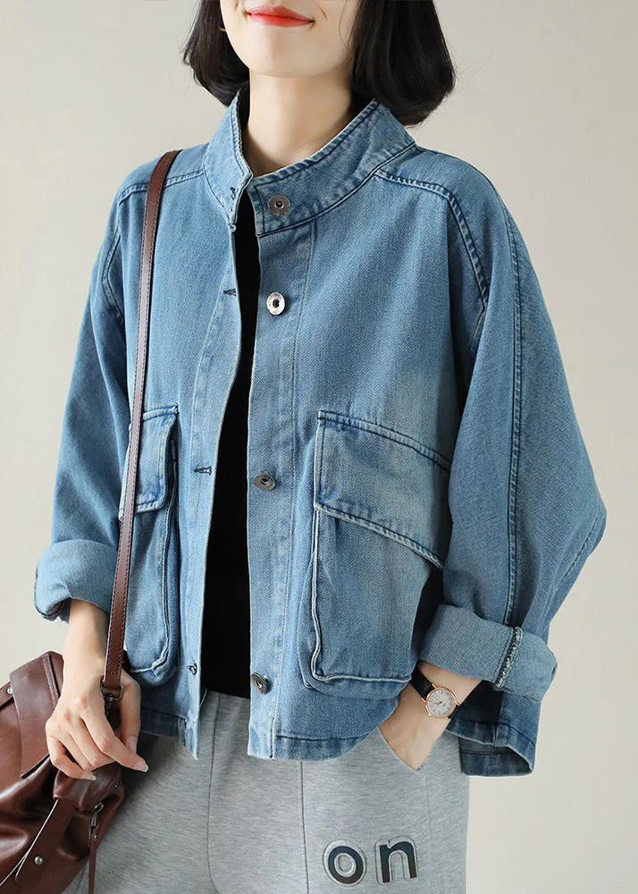 Naisten Denim Takki Isot Taskut - Image 2