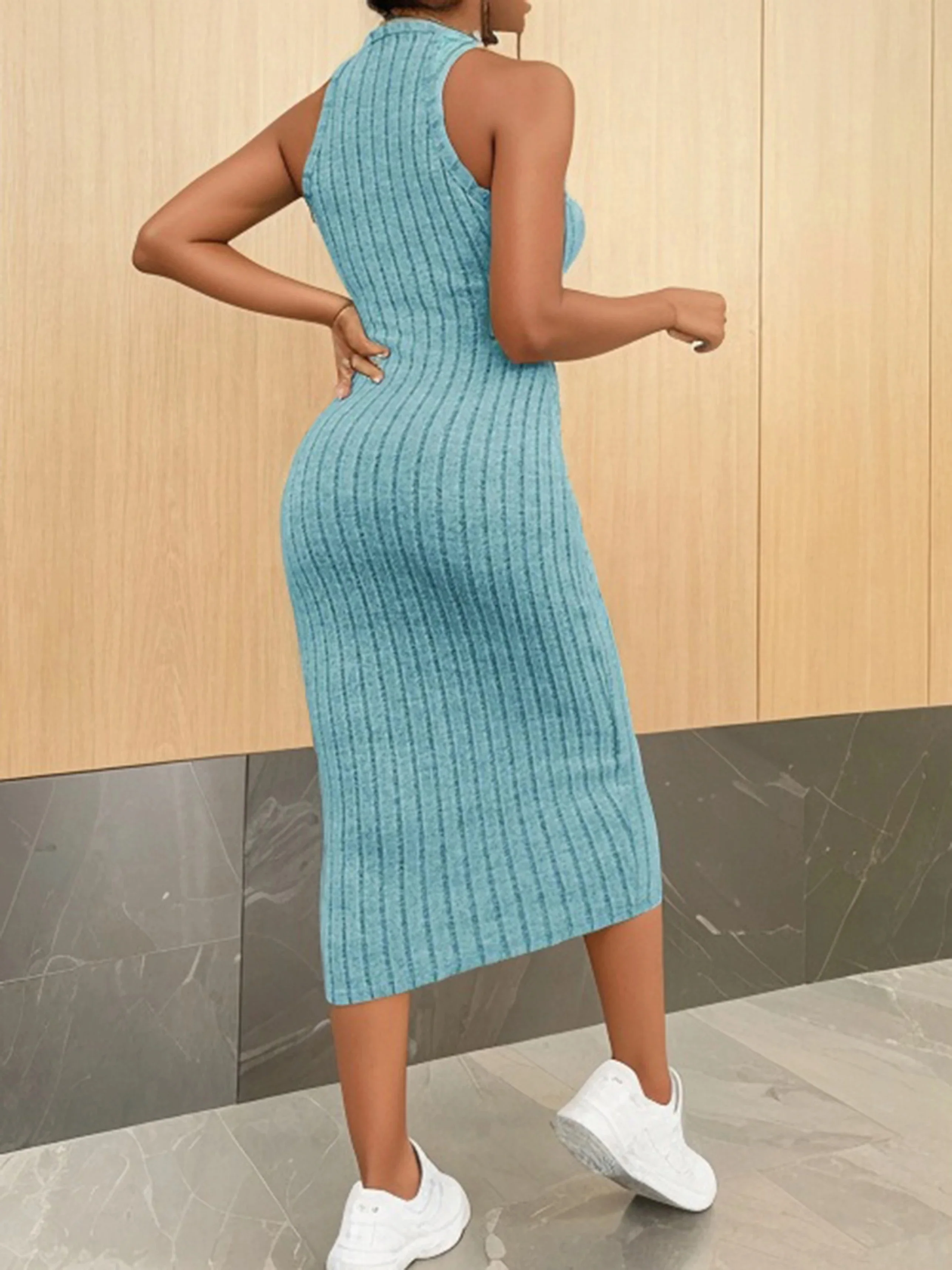 Naisten halterneck-kaula-aukkoinen bodycon-midimekko - Image 15