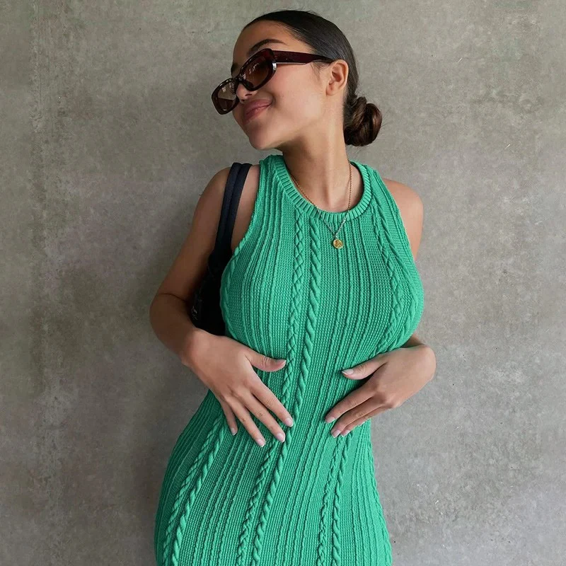 Naisten hihaton Crochet Bodycon - Image 7