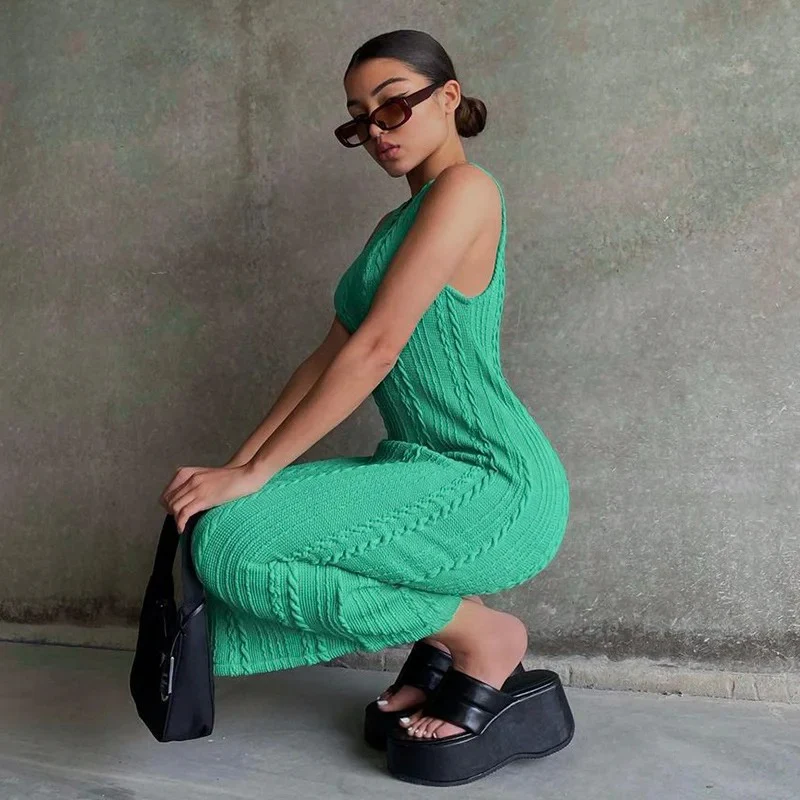 Naisten hihaton Crochet Bodycon - Image 9