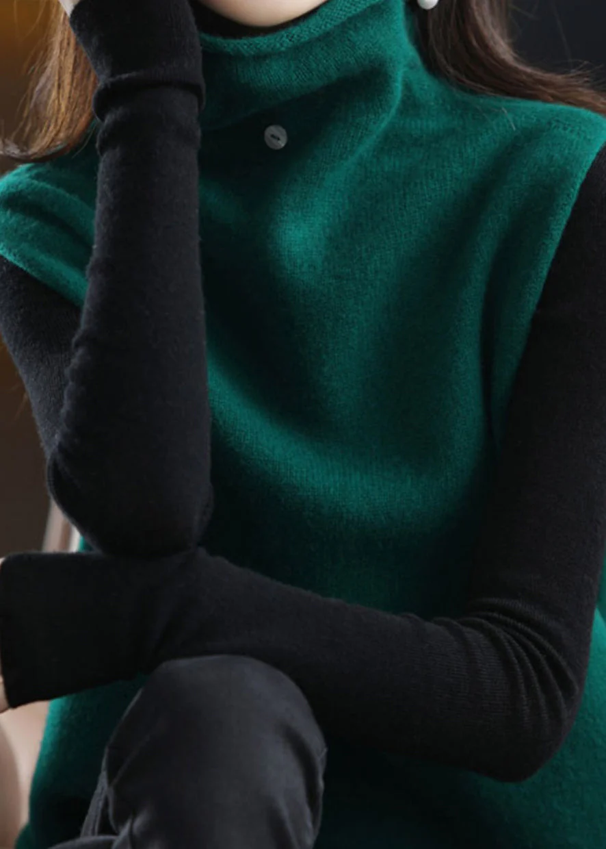 Naisten Hihaton Neuleliivi Turtle Neck - Image 5