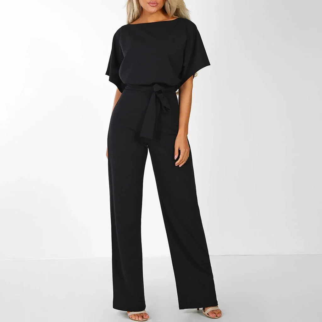 Naisten Jumpsuit Leveillä Jaloilla Pitsi-yksityiskohdilla Polyesteri - Image 4