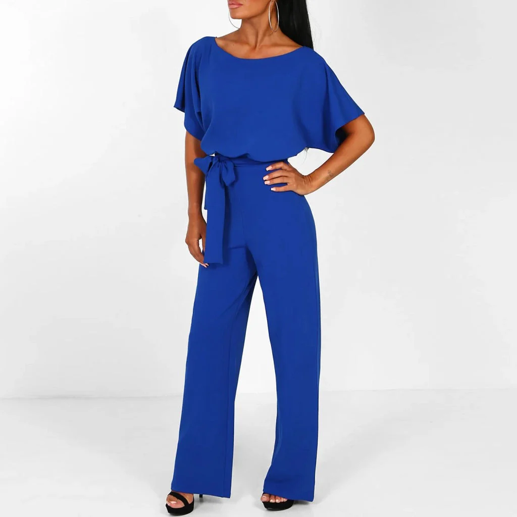 Naisten Jumpsuit Leveillä Jaloilla Pitsi-yksityiskohdilla Polyesteri - Image 5