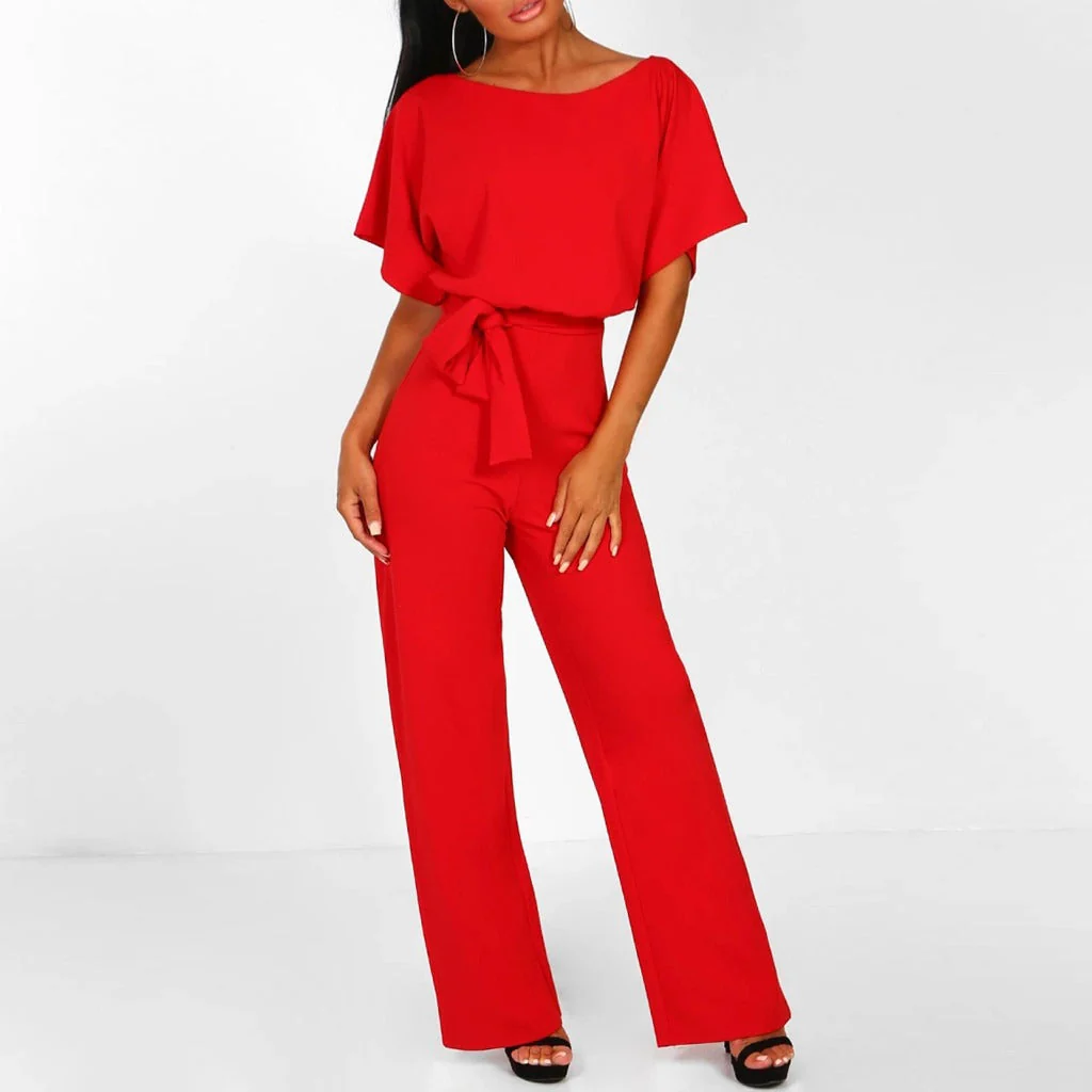 Naisten Jumpsuit Leveillä Jaloilla Pitsi-yksityiskohdilla Polyesteri - Image 8