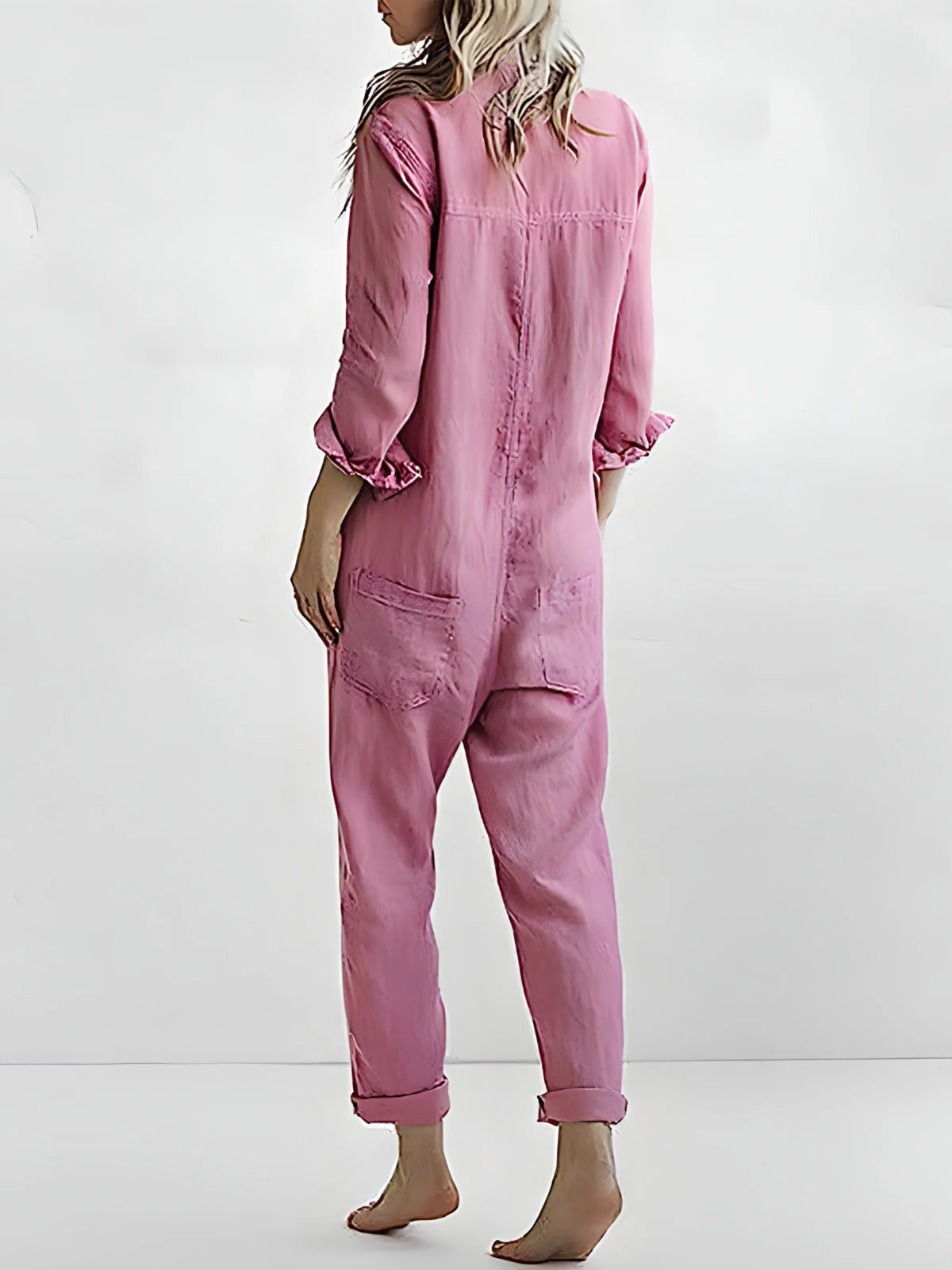 Naisten Jumpsuit Polokraagalla ja Kapeilla Housuilla - Image 4