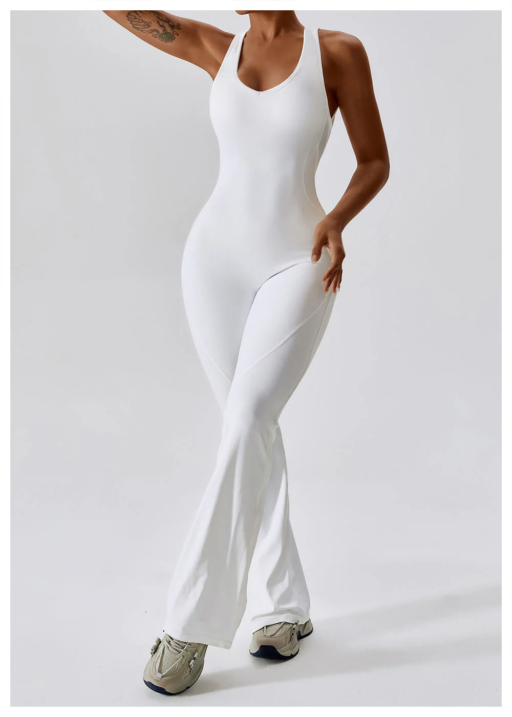 Naisten Jumpsuit V-halkio Muotoiltu Nylon - Image 10