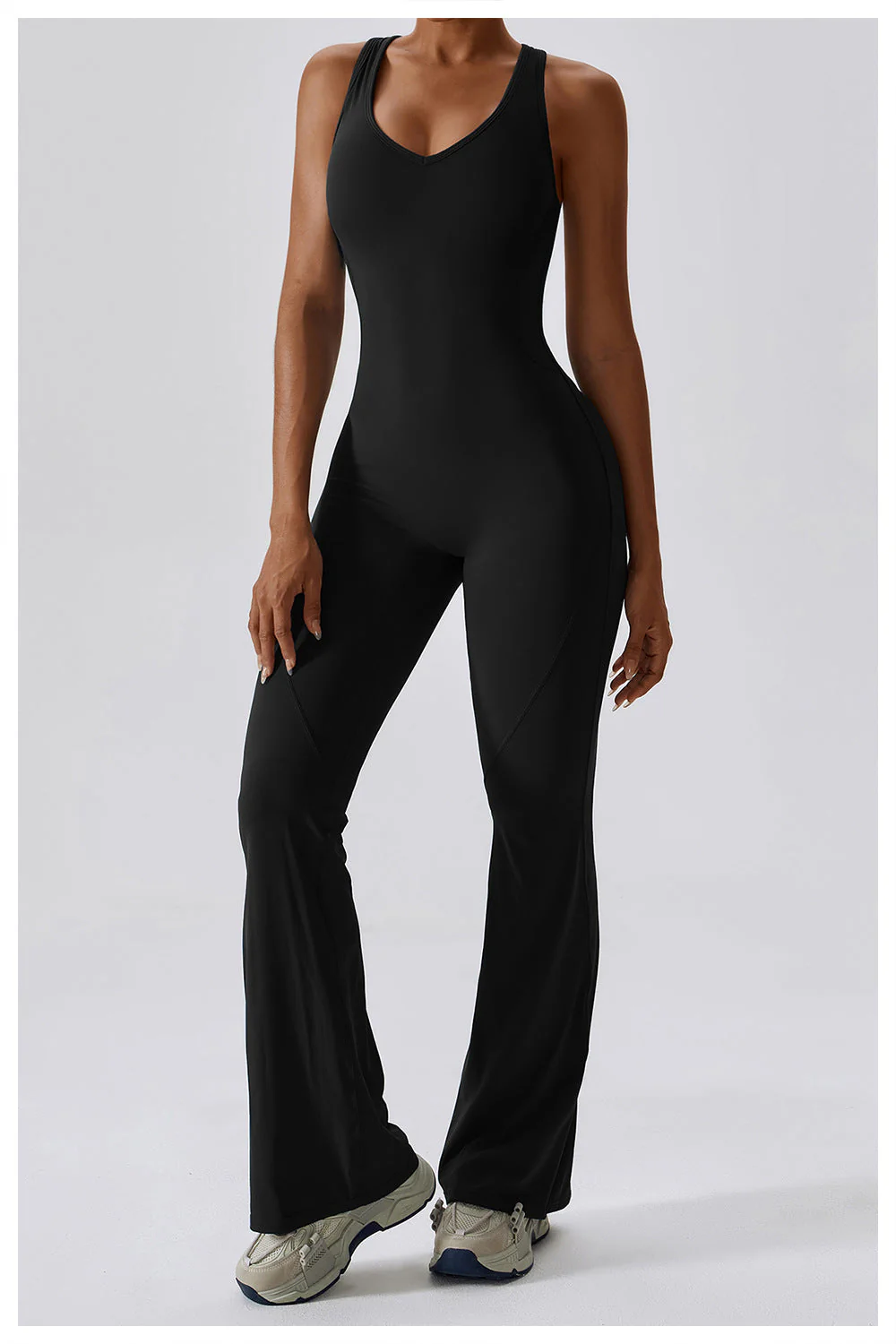 Naisten Jumpsuit V-halkio Muotoiltu Nylon - Image 8