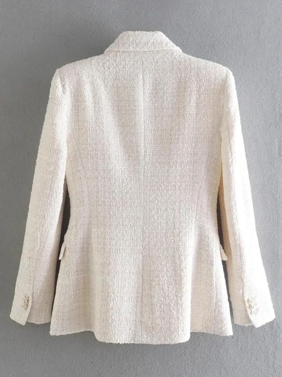 Naisten kaksirivinen tweed bleiseri - Image 3