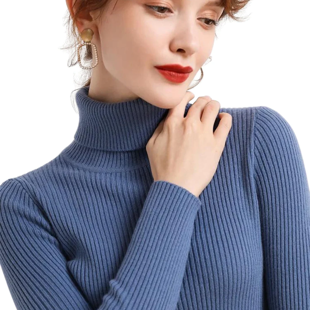 Naisten Tekokashmir Turtleneck Villajäljitelmäpaita