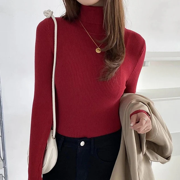 Naisten Tekokashmir Turtleneck Villajäljitelmäpaita - Image 6