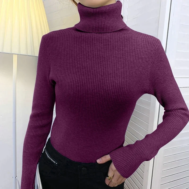 Naisten Tekokashmir Turtleneck Villajäljitelmäpaita - Image 7