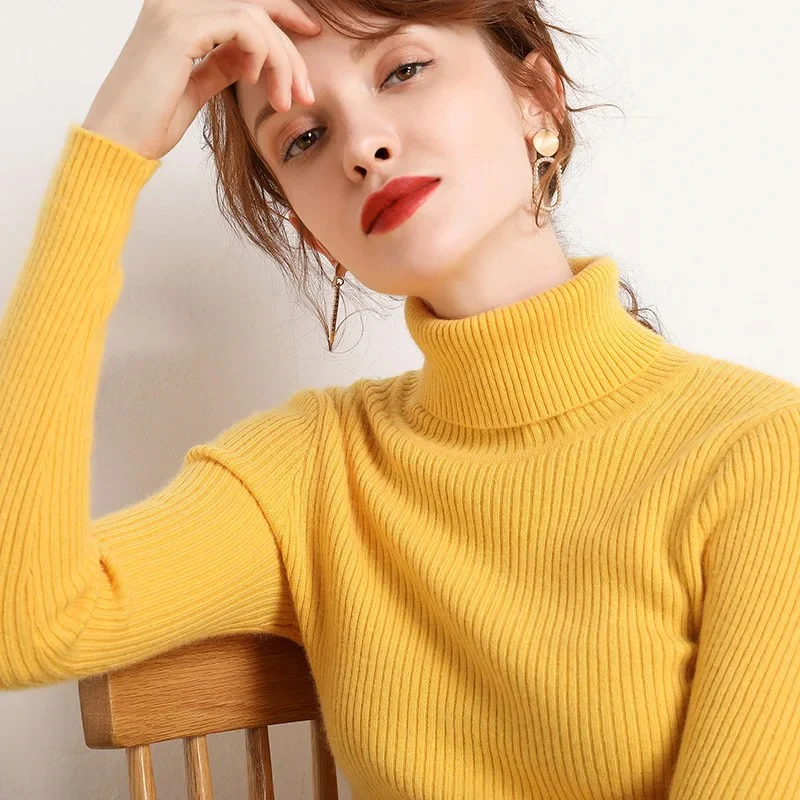 Naisten Tekokashmir Turtleneck Villajäljitelmäpaita - Image 9
