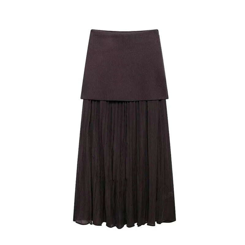 Naisten laskostettu Side-zip Midi-hame - Image 3