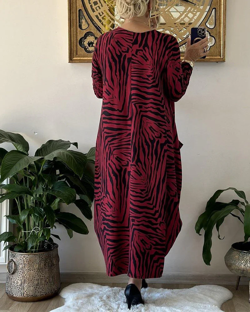 Naisten Maxi Mekko Rento Printti Puuvillasekoite - Image 3