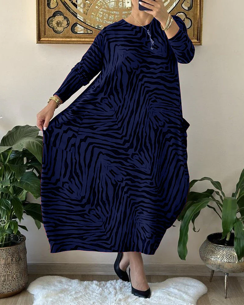 Naisten Maxi Mekko Rento Printti Puuvillasekoite - Image 7