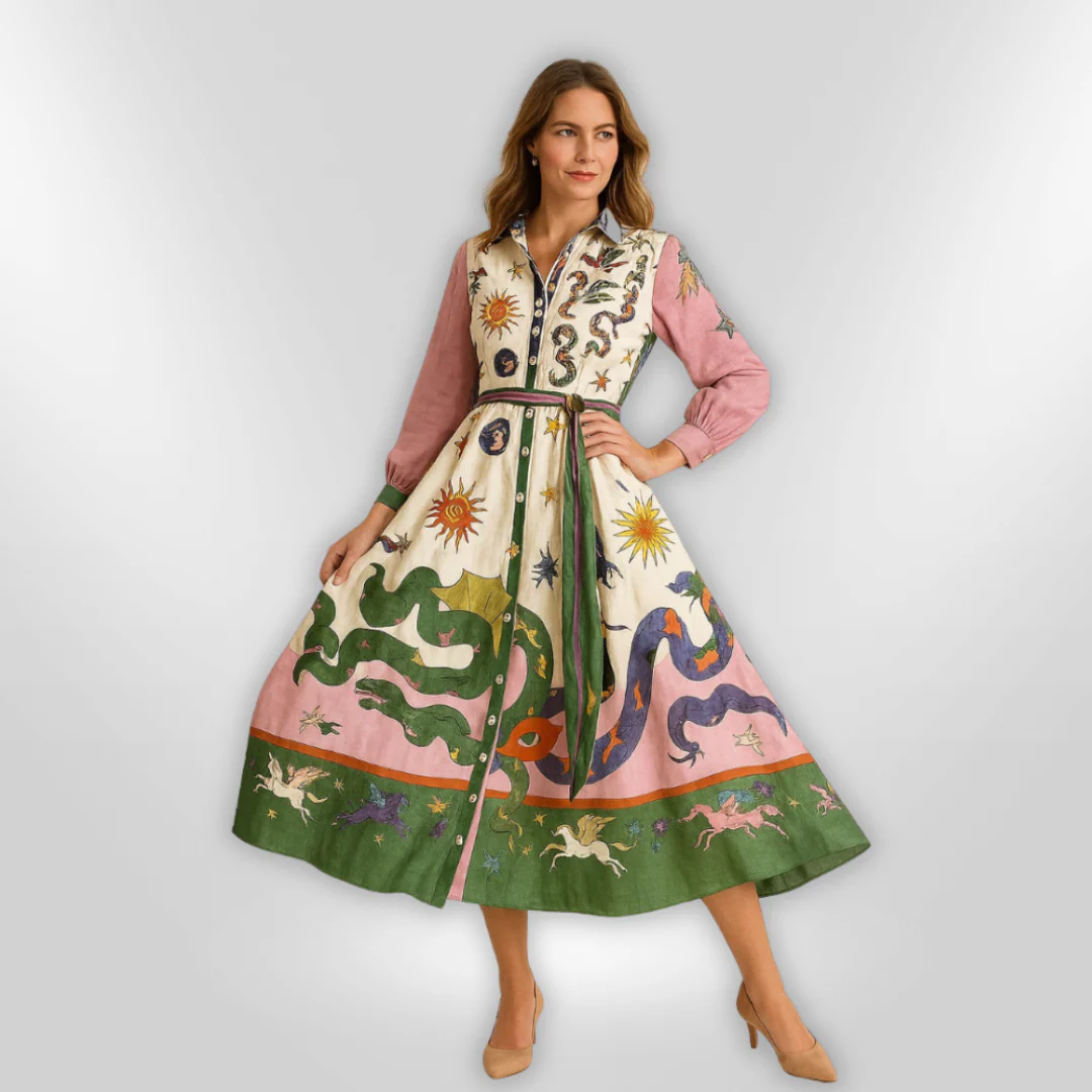 Naisten Maxi Mekko Taiteellinen Printti - Image 2