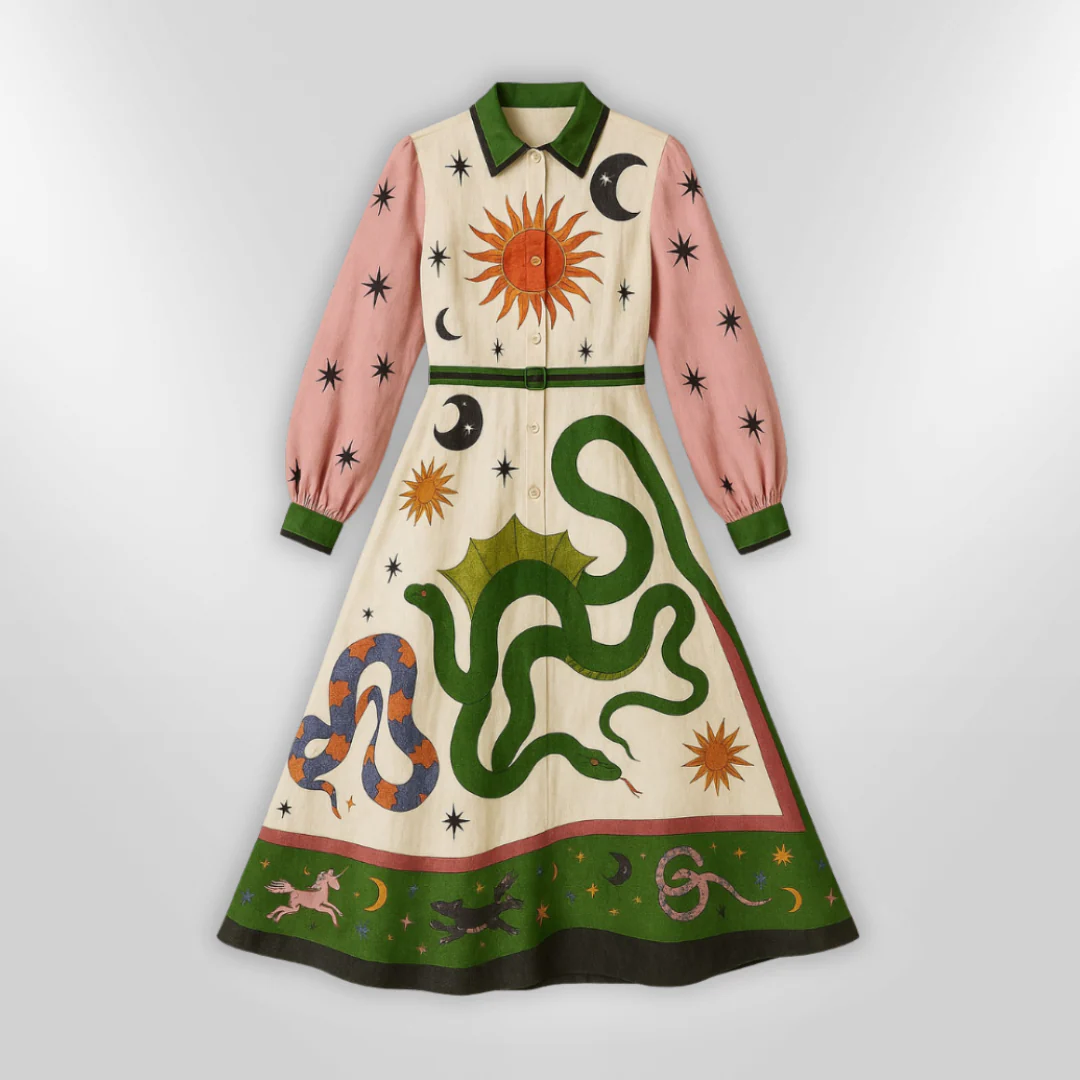 Naisten Maxi Mekko Taiteellinen Printti - Image 4
