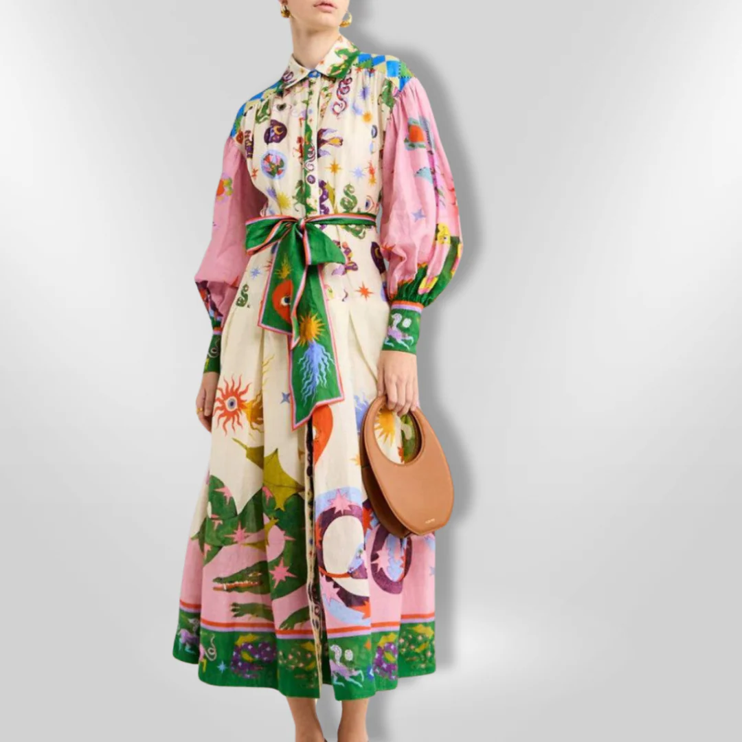 Naisten Maxi Mekko Taiteellinen Printti - Image 7