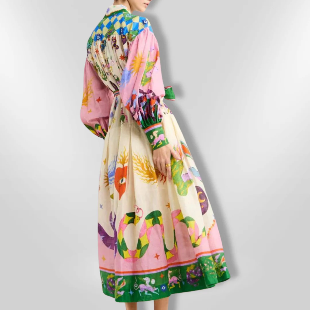 Naisten Maxi Mekko Taiteellinen Printti - Image 8