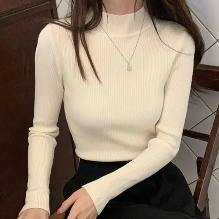 Naisten Mock Neck neulepusero - Image 3