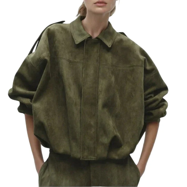 Naisten Oversized Bomber-takki Vetoketjulla