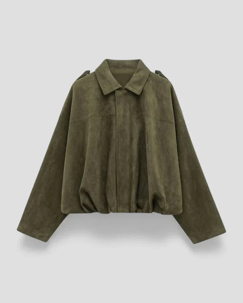 Naisten Oversized Bomber-takki Vetoketjulla - Image 2
