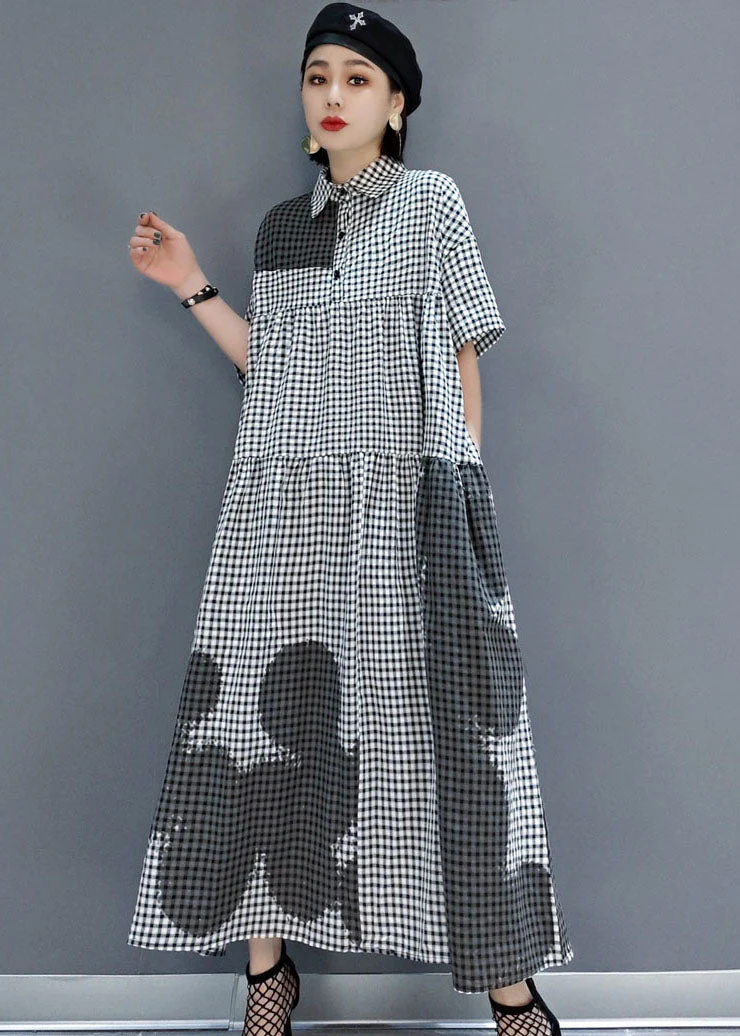 Naisten Peter Pan Kaulus Plaid Mekko - Image 3