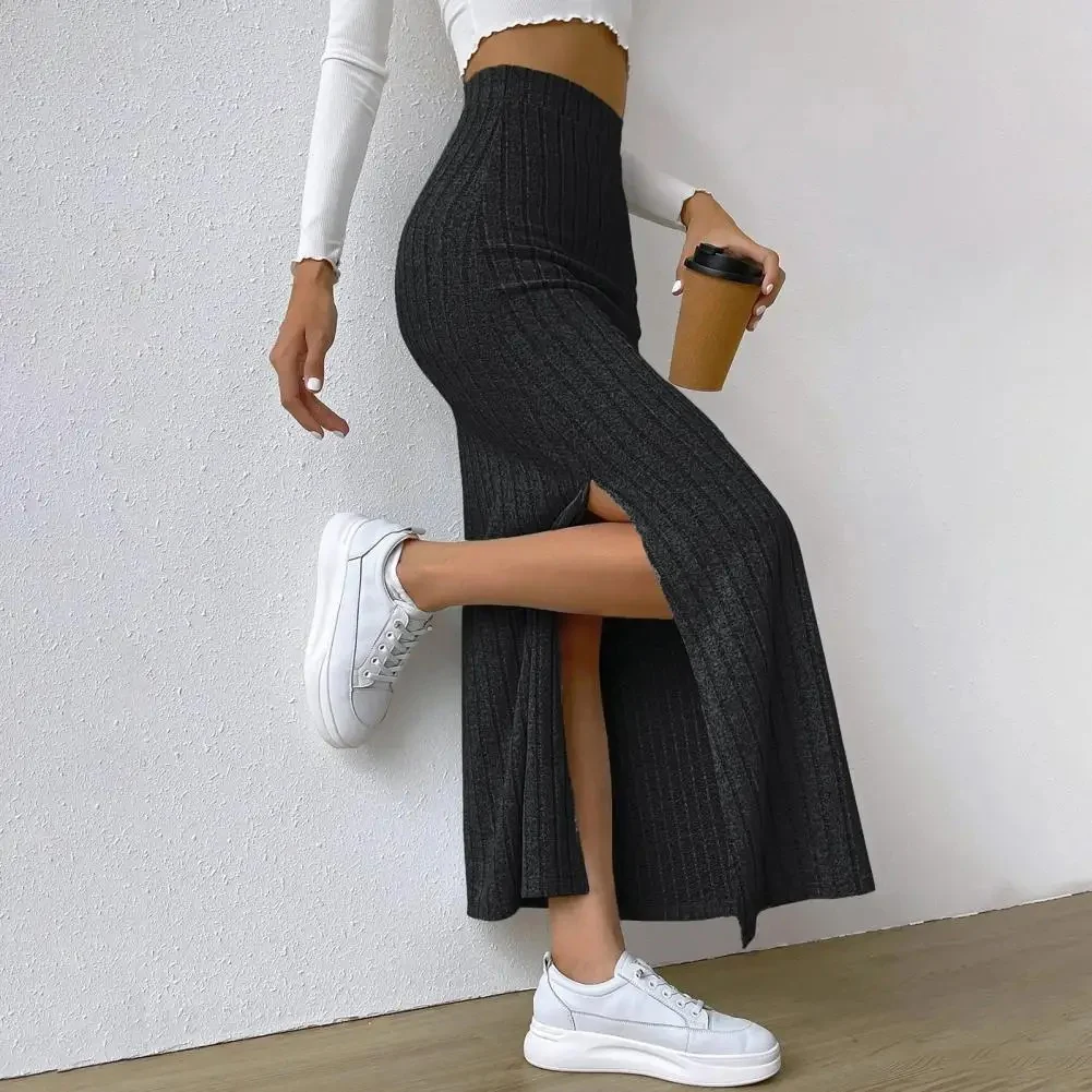 Naisten Ribbed Knit Maxi hame - Image 5
