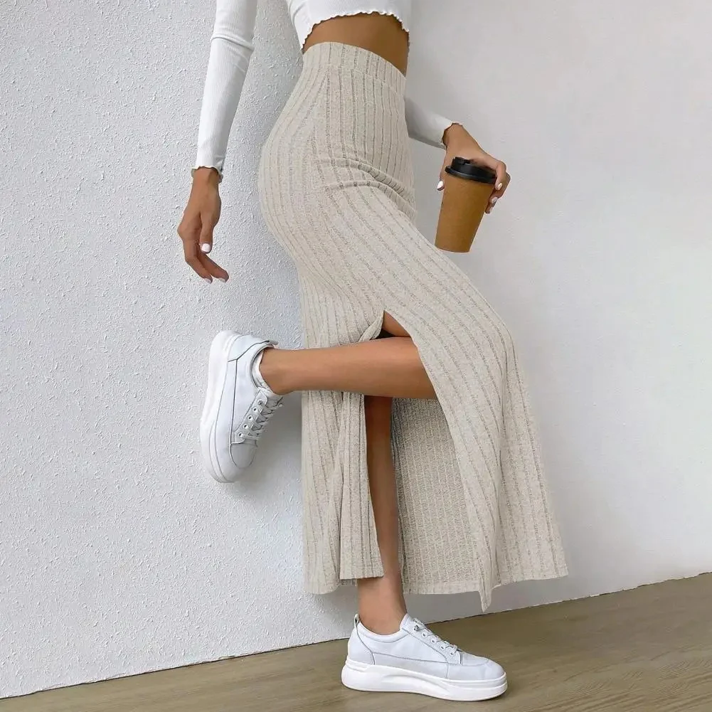 Naisten Ribbed Knit Maxi hame - Image 6