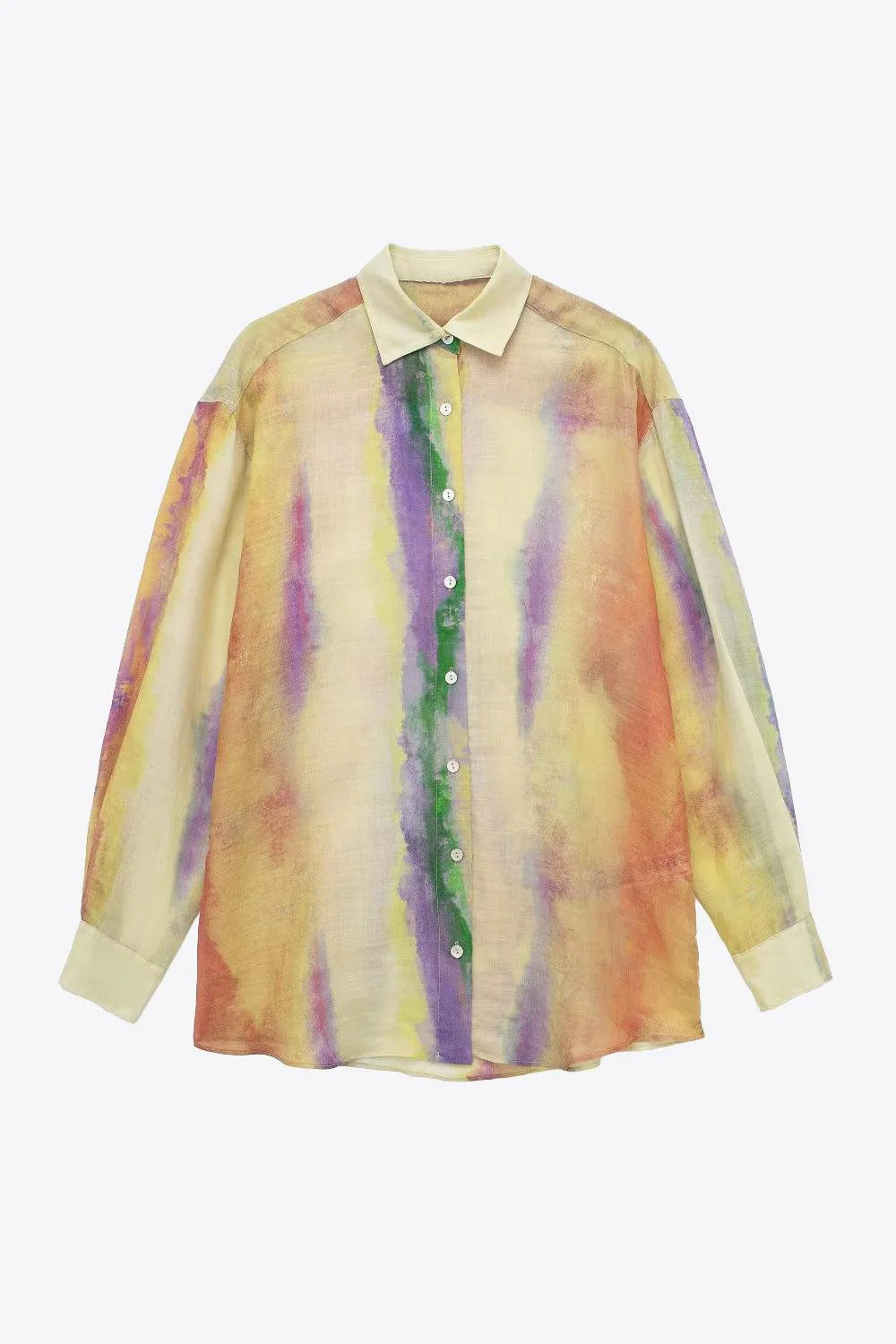Naisten Tie-Dye Pitkähihaiset Paita ja Solmittu Hame Setti - Image 2