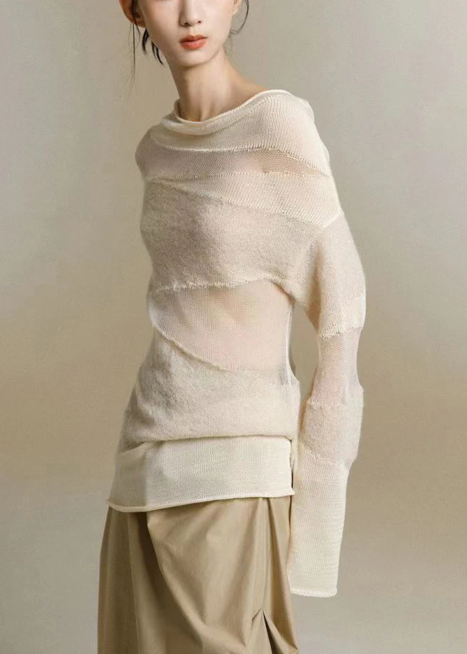 Naisten Turtleneck Toppi Beige - Image 4