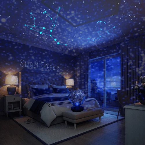 Projektori LumiSphere Galaxy Moderniin Sisustukseen