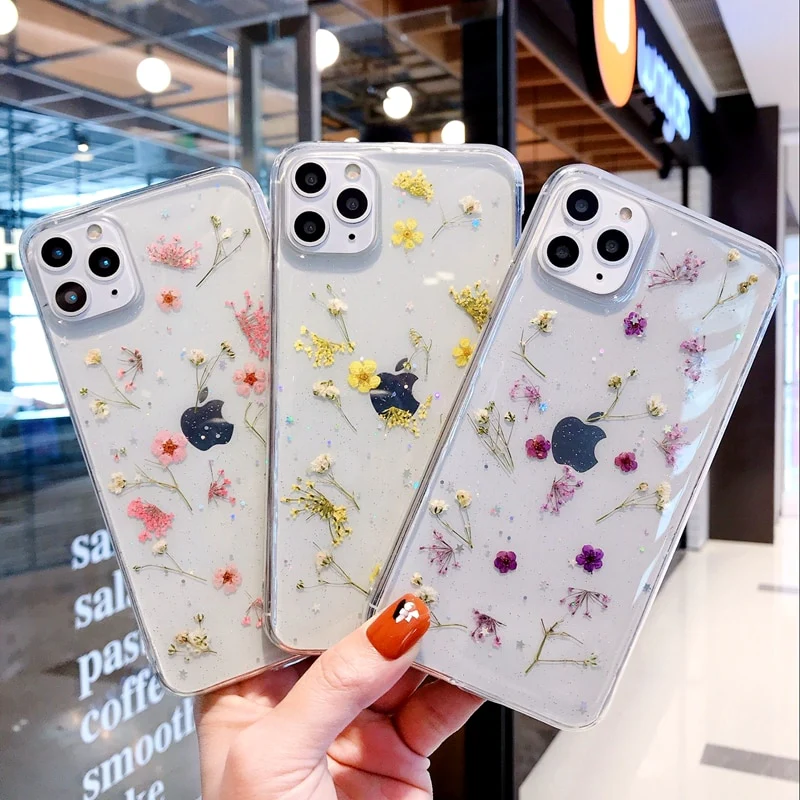 Puristetut kukat läpinäkyvä iPhone Case - Image 2