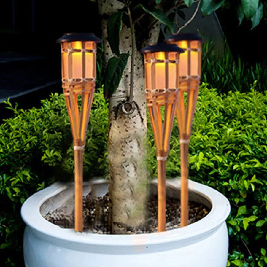 Puutarhalamput Aurinkoenergialla Toimivat Bambu Design - Image 2