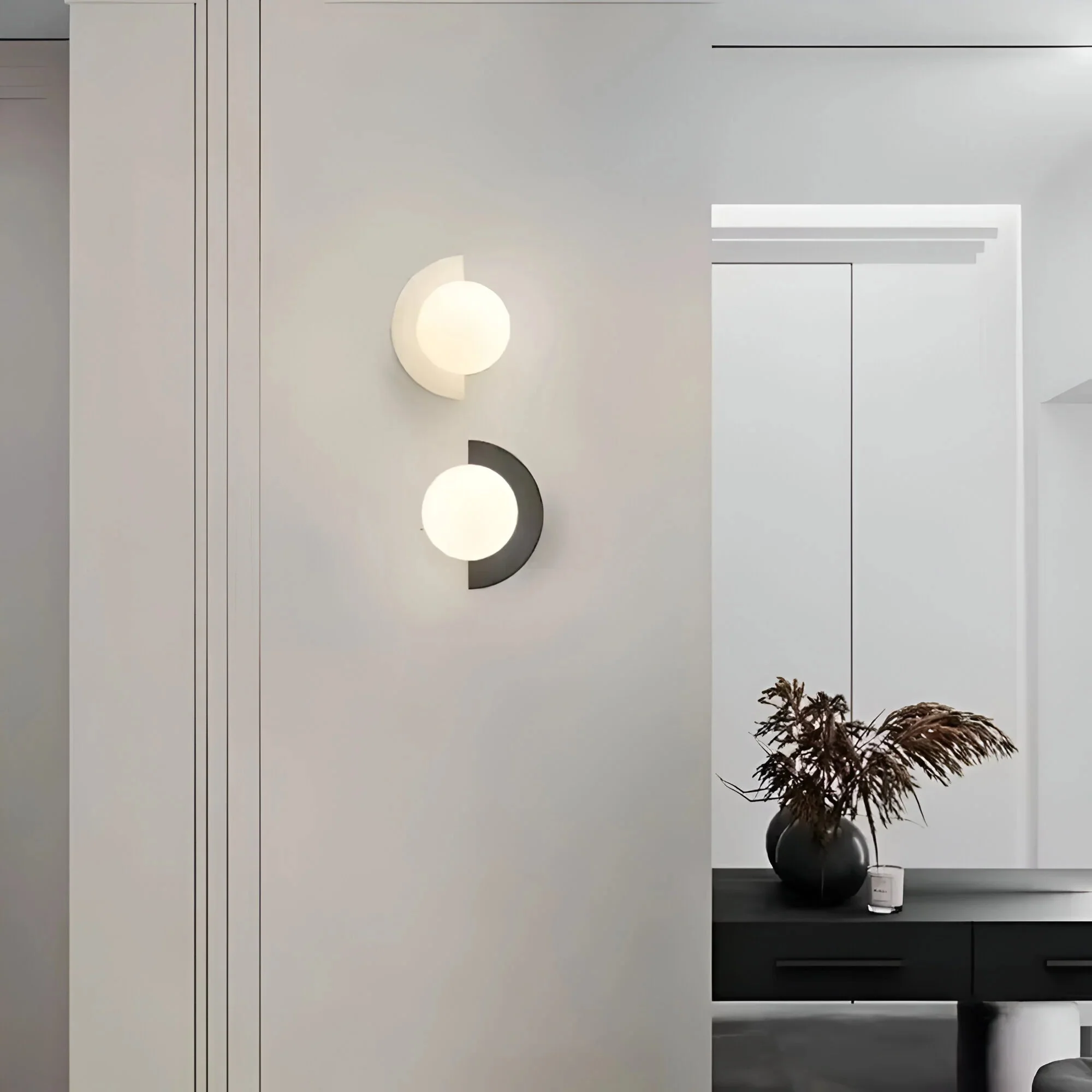 Seinävalaisin Puoliympyrän Muotoisella Designilla Moderni Sisätiloihin - Image 2