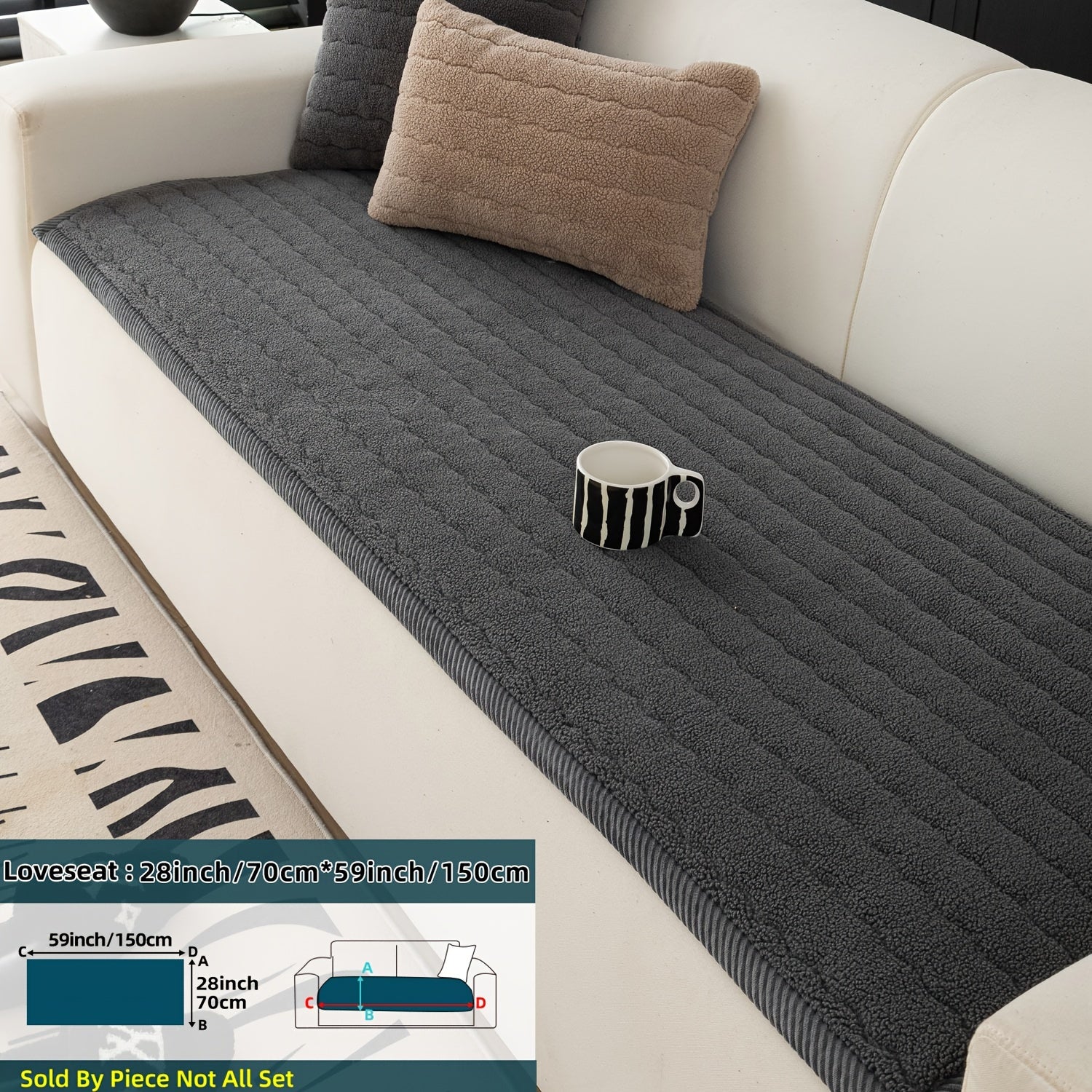 Sohvapäällinen Liukumaton Pehmopäällinen Tyylikäs Suoja - Image 12
