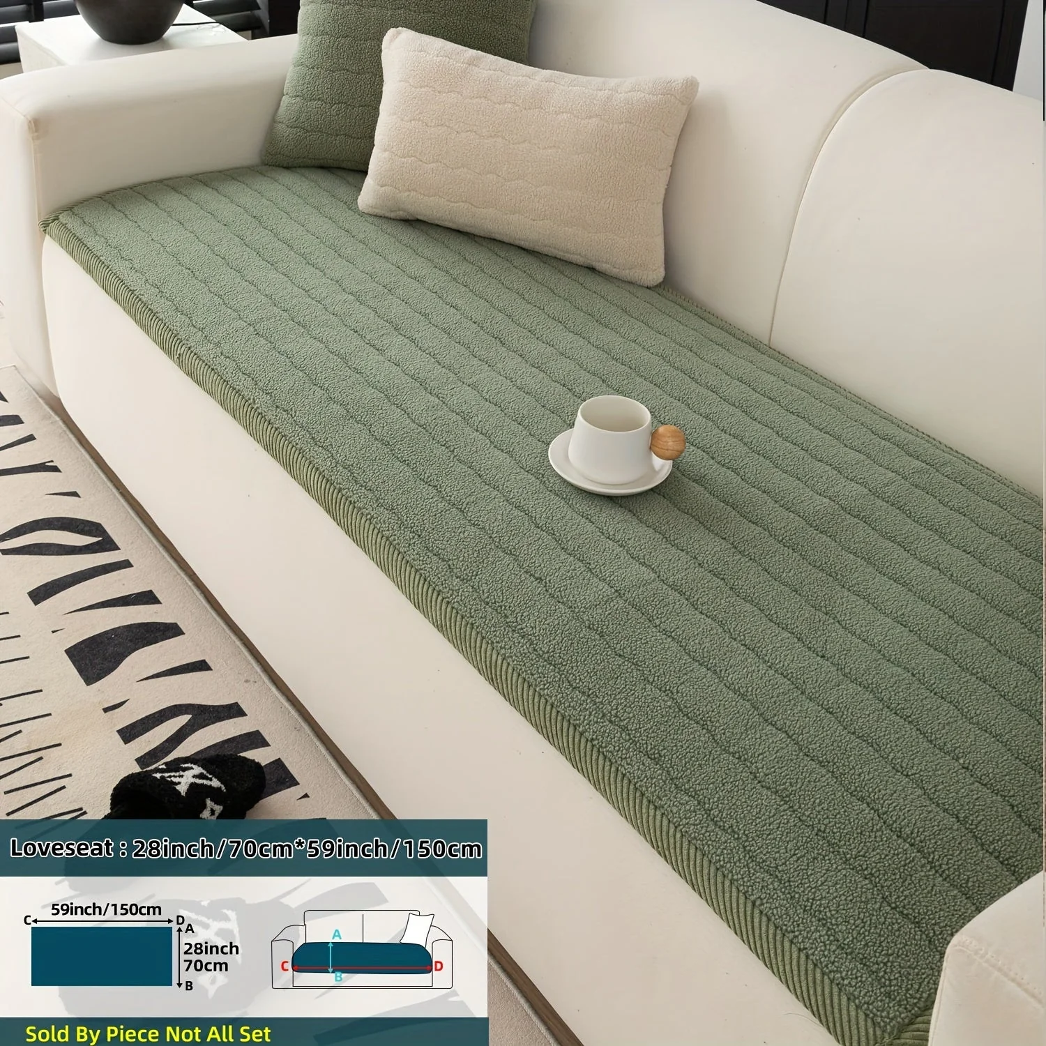 Sohvapäällinen Liukumaton Pehmopäällinen Tyylikäs Suoja - Image 13