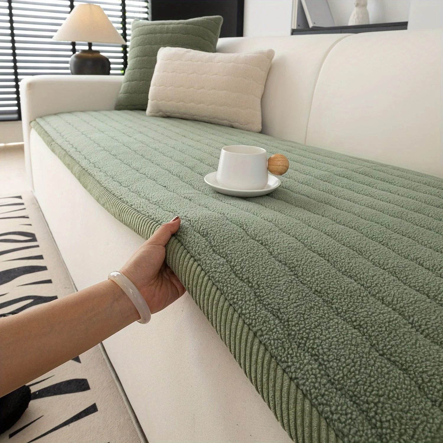 Sohvapäällinen Liukumaton Pehmopäällinen Tyylikäs Suoja - Image 3