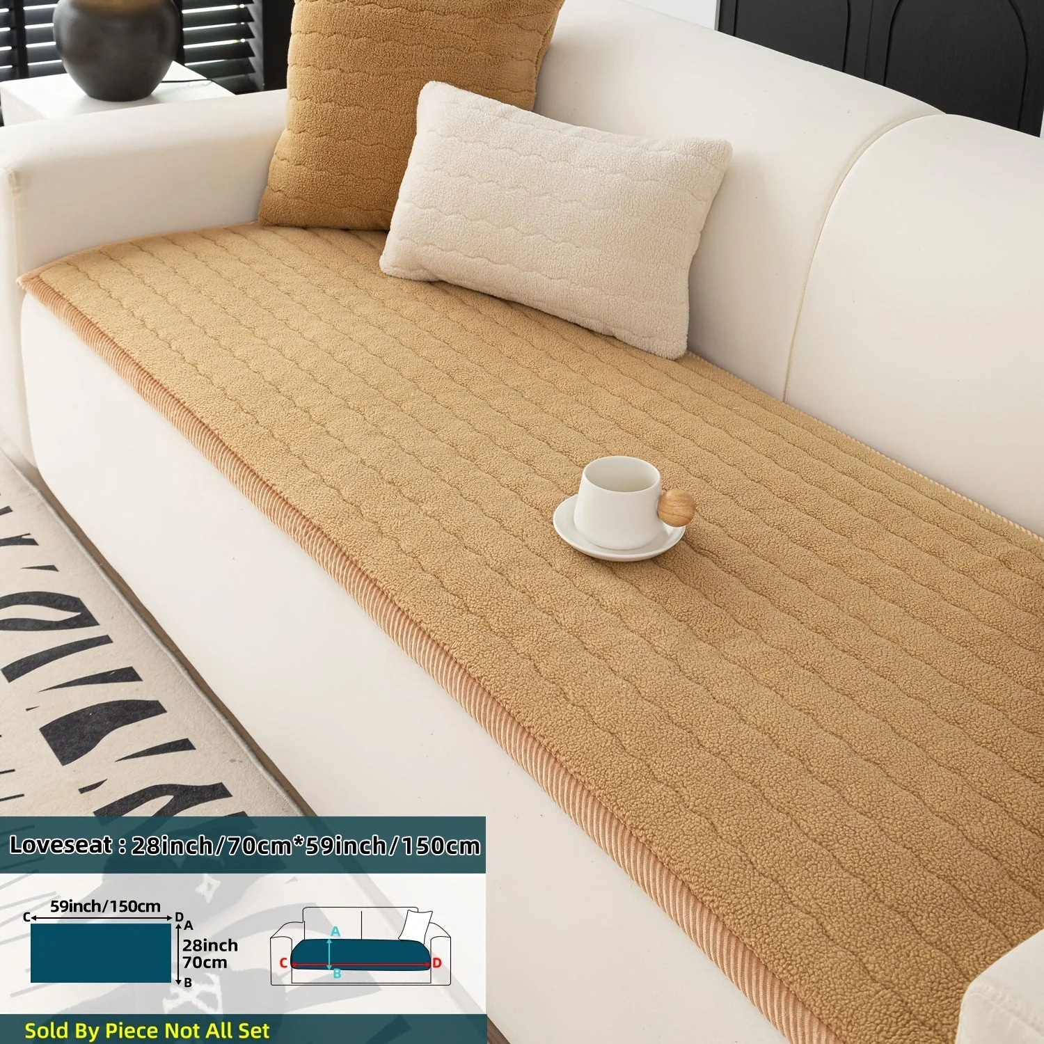 Sohvapäällinen Liukumaton Pehmopäällinen Tyylikäs Suoja - Image 7